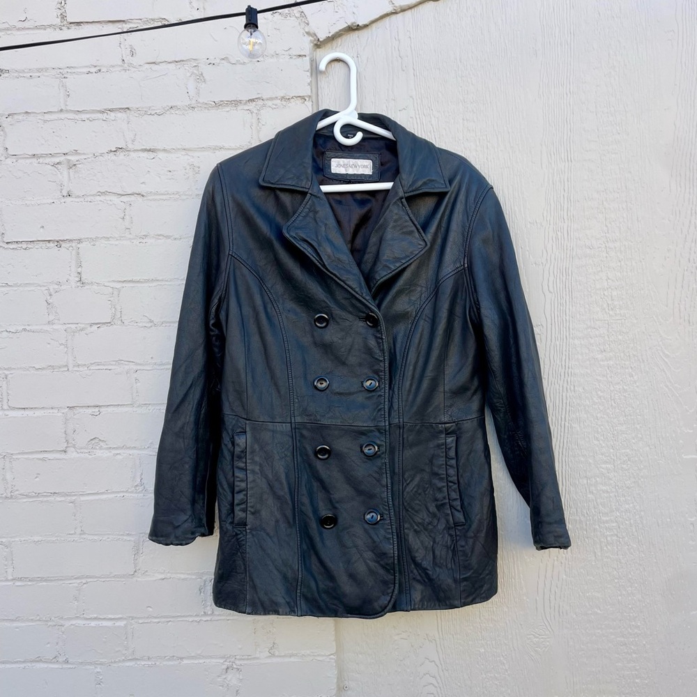 VINTAGE Jones New York Leather Jacket size Large